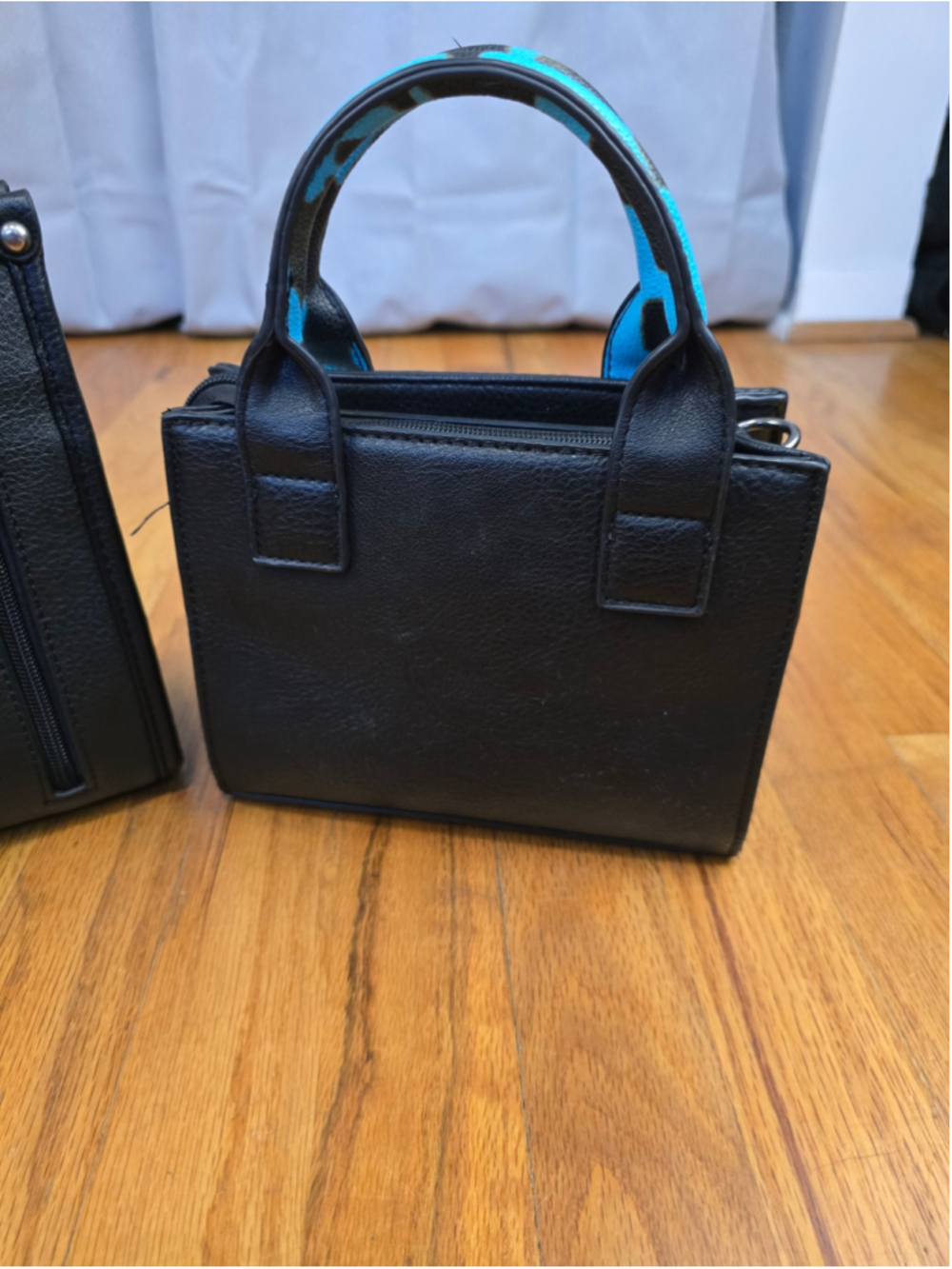 Wrangler Turquoise Cow Print Western Purse Matching Mini Bag Set - Picture 8 of 9